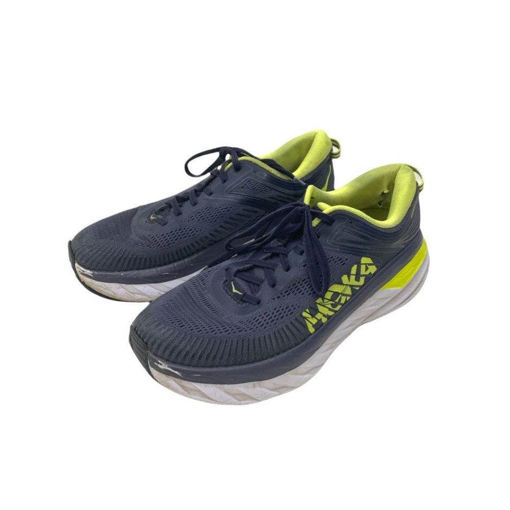 Mens Hoka One One Bondi 7 Odyssey Grey and Yellow Running Shoe